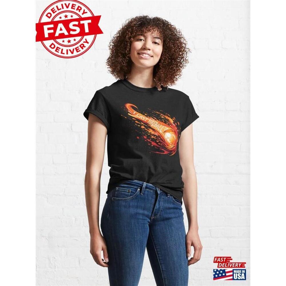 I Cast Fireball Magic Spell Mage Design Classic T-Shirt